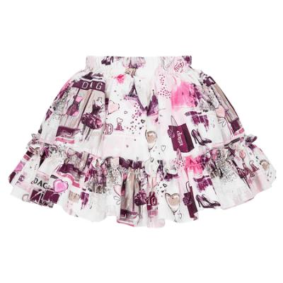 Picture of Daga Girls Fashion Street Blouse & Skirt Set X 2 - Ivory Burgundy