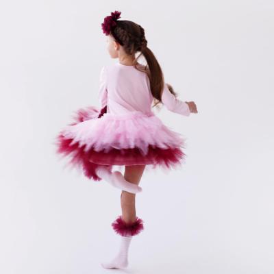 Picture of Daga Girls Fashion Street Dress With Tulle - Pink Burgundy