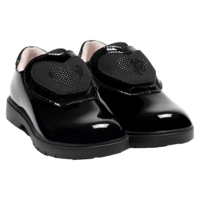 Picture of Lelli Kelly Ellie Girls Easy On School Shoe With 3 Trims - Black Patent