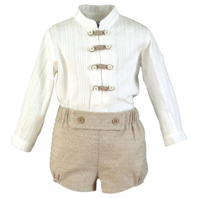 Picture of Miranda Baby Boys Blouse & Pants Set X 2 - Ivory Beige