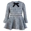 Picture of Miranda Girls Woven Dress With Velvet Bow - Blue Navy