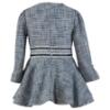 Picture of Miranda Girls Woven Dress With Velvet Bow - Blue Navy