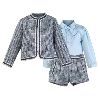 Picture of Miranda Girls Woven Jacket Shorts Blouse Set X 3 - Blue Navy