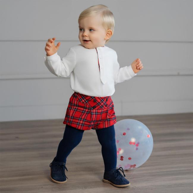 Picture of Miranda Baby Boys Blouse & Check Pants Set X 2 - Red