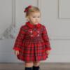 Picture of Miranda Baby Girls Check Traditional Dress - Red Navy