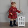 Picture of Miranda Baby Girls Check Traditional Dress - Red Navy