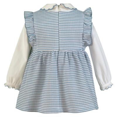 Picture of Miranda Baby Girls Frill Check Dress With Blouse - Blue