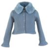 Picture of Miranda Girls Ribbed Cardigan With Faux Fur Collar - Blue