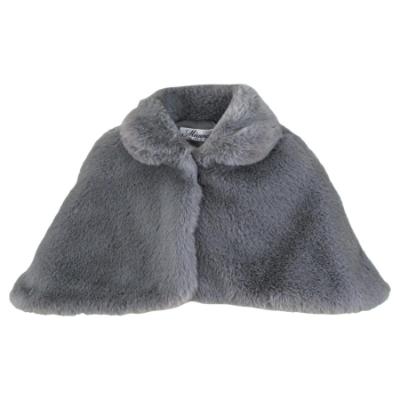 Picture of Miranda Girls London Graphics Faux Fur Cape - Grey