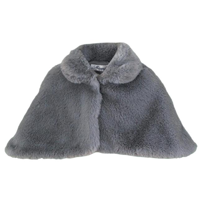 Picture of Miranda Girls London Graphics Faux Fur Cape - Grey