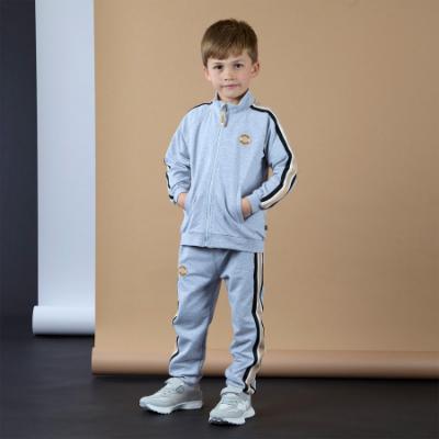 Picture of Mitch & Son JNR Lorenzo Melange Zipper Tracksuit Set X 2 - Grey Marl
