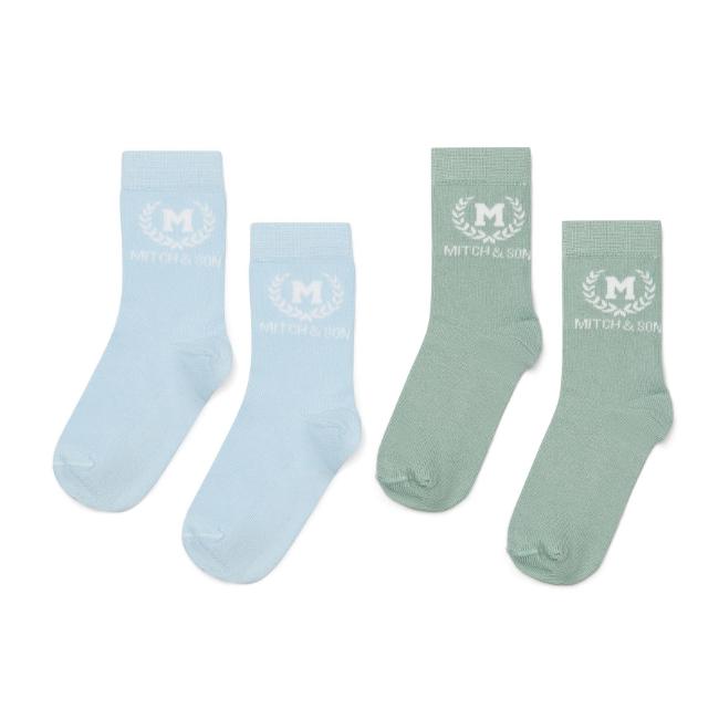Picture of Mitch & Son Winter Crest Jeremy Socks X 2 - Sky Blue