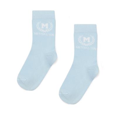 Picture of Mitch & Son Winter Crest Jeremy Socks X 2 - Sky Blue