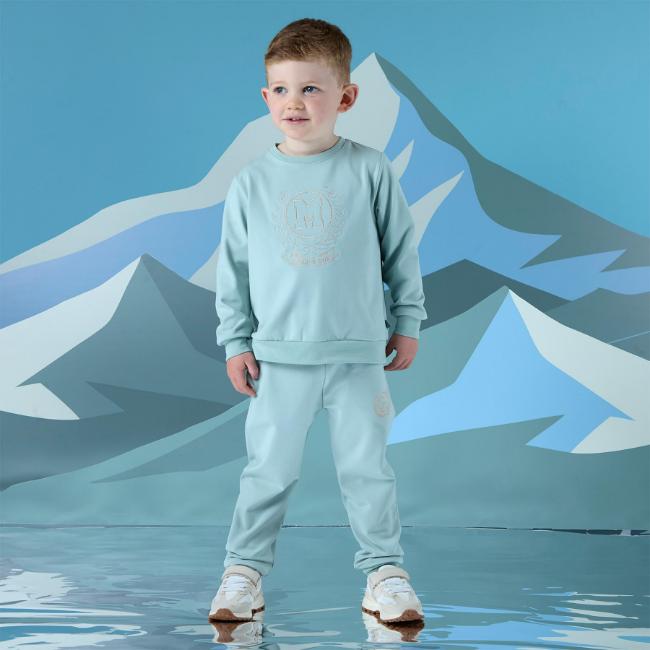Picture of Mitch & Son Winter Crest Jaxon Crest Embroidery Crewneck Tracksuit - Icey Jade