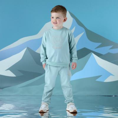 Picture of Mitch & Son Winter Crest Jaxon Crest Embroidery Crewneck Tracksuit - Icey Jade