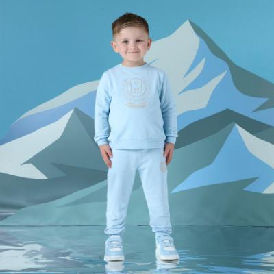 Picture of Mitch & Son Winter Crest Jaxon Crest Embroidery Crewneck Tracksuit - Sky Blue
