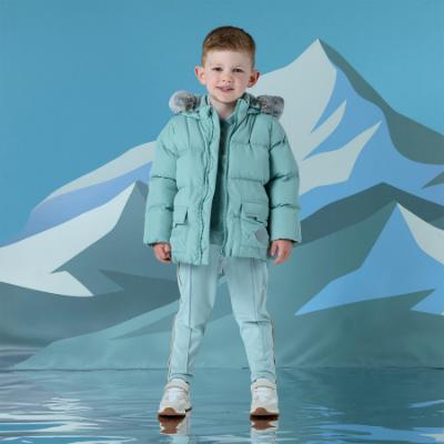 Picture of Mitch & Son Winter Crest Jack Fur Trimmed Padded Jacket - Icey Jade