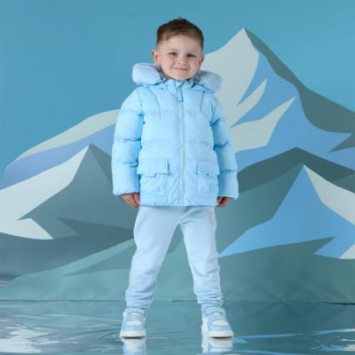 Picture of Mitch & Son Winter Crest Jack Fur Trimmed Padded Jacket - Sky Blue