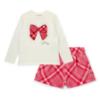 Picture of A Dee Love Story Lexi Check Bow Short Set X 2 - Snow White Red