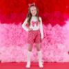 Picture of A Dee Love Story Lexi Check Bow Short Set X 2 - Snow White Red