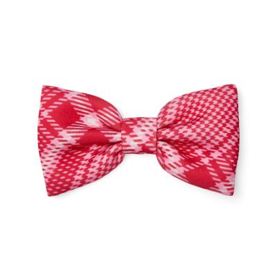 Picture of A Dee Love Story Leighton Check Bow Hair Clip - Vibrant Red