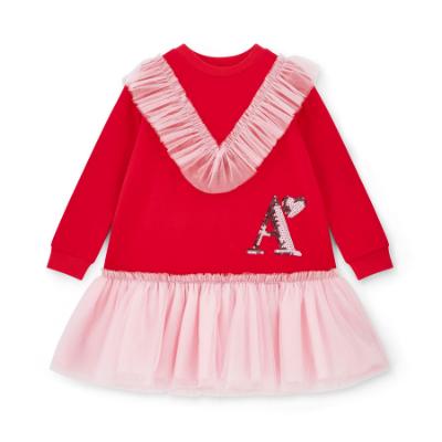 Picture of A Dee Love Story Lacey Sweat Tulle Dress - Vibrant Red Pink