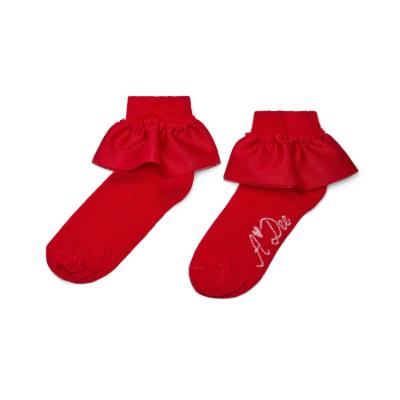 Picture of A Dee Love Story Loulou Frill Ankle Socks - Vibrant Red