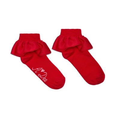 Picture of A Dee Love Story Loulou Frill Ankle Socks - Vibrant Red