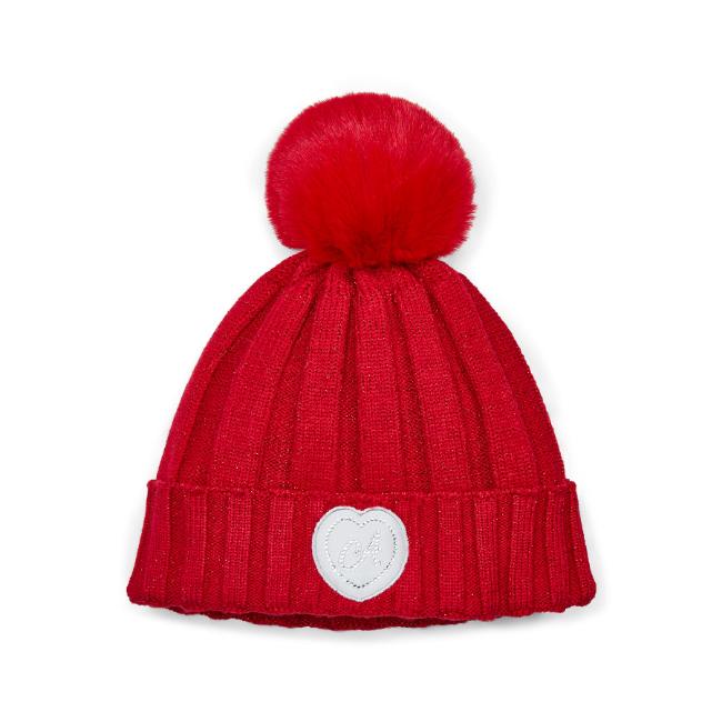 Picture of A Dee Love Story Mallory Pom Pom Knitted Hat - Vibrant Red