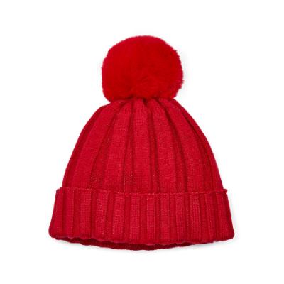 Picture of A Dee Love Story Mallory Pom Pom Knitted Hat - Vibrant Red