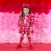 Picture of A Dee Love Story Lisette Heart Print Bomber - Vibrant Red