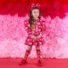 Picture of A Dee Love Story Lisette Heart Print Bomber - Vibrant Red
