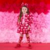 Picture of A Dee Love Story Lisette Heart Print Bomber - Vibrant Red