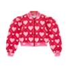 Picture of A Dee Love Story Lisette Heart Print Bomber - Vibrant Red