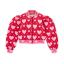 Picture of A Dee Love Story Lisette Heart Print Bomber - Vibrant Red