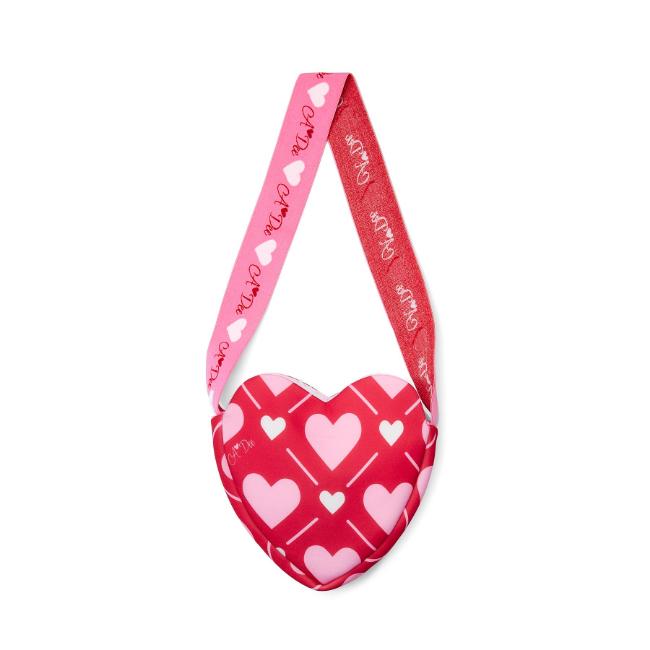 Picture of A Dee Love Story Louise Heart Print Heart Handbag - Vibrant Red