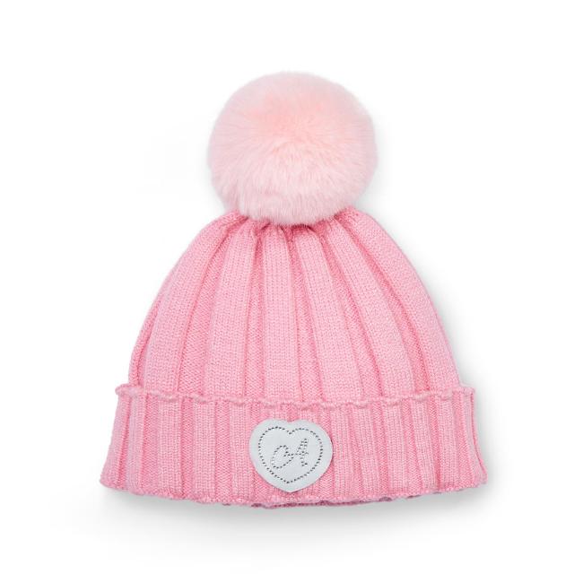 Picture of A Dee Love Story Mallory Pom Pom Knitted Hat - Peony Pink