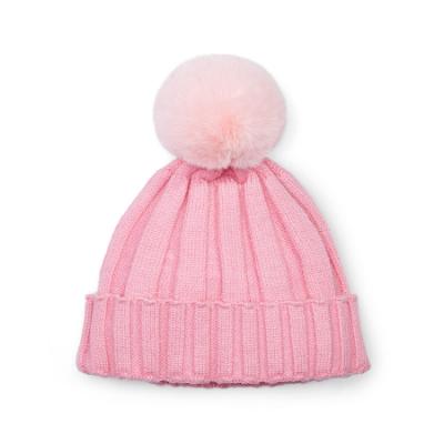 Picture of A Dee Love Story Mallory Pom Pom Knitted Hat - Peony Pink