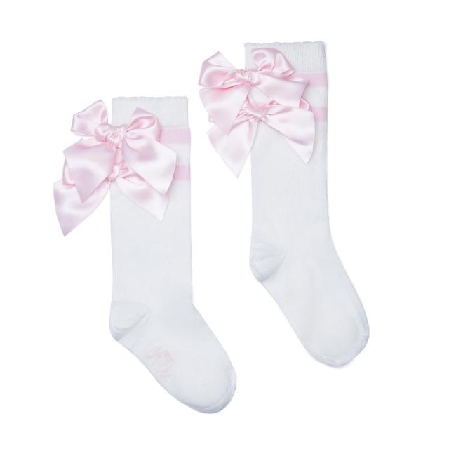 Picture of A Dee Teddy Bear Bakery Maeve Knee High Bow Socks - Snow White