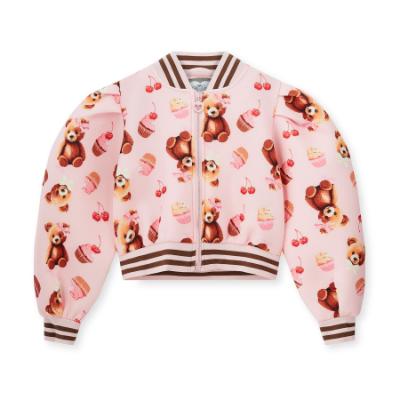 Picture of A Dee Teddy Bear Bakery Lisette Bear Print Bomber - Pink Fairy