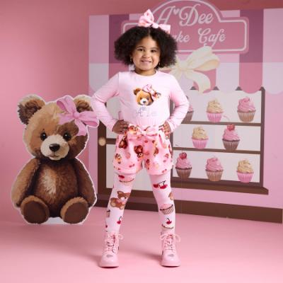 Picture of A Dee Teddy Bear Bakery Maya Bear Print Short Set - Pink Fairy