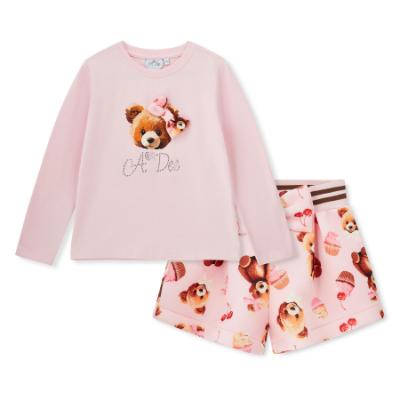Picture of A Dee Teddy Bear Bakery Maya Bear Print Short Set - Pink Fairy