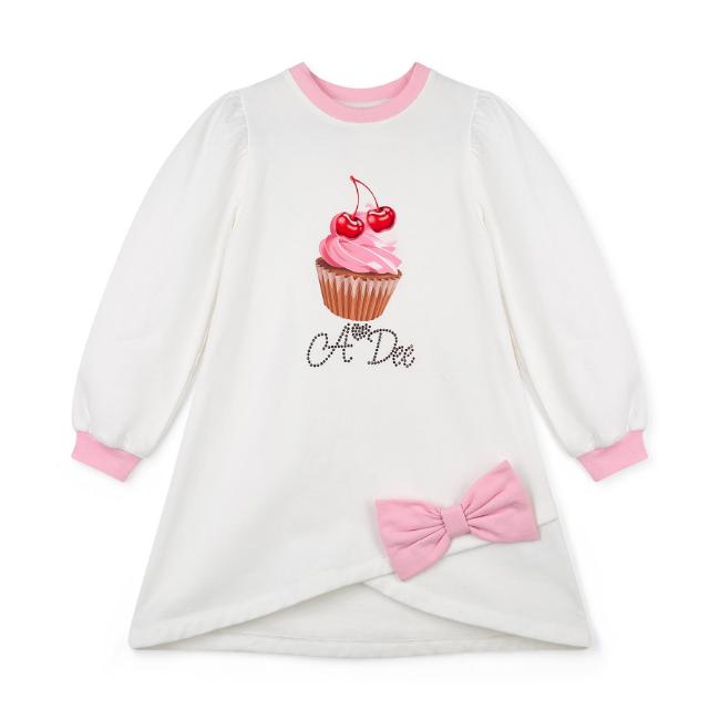 Picture of A Dee Teddy Bear Bakery Michelle Sweat Dress With Bow - Snow White