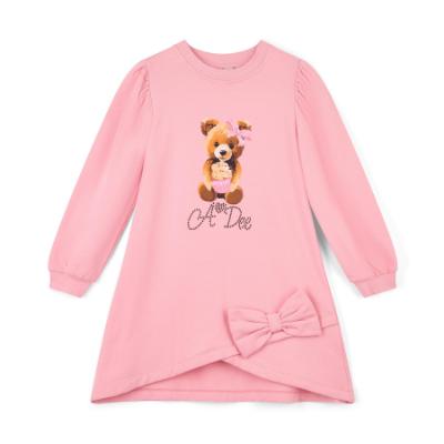Picture of A Dee Teddy Bear Bakery Michelle Sweat Dress With Bow - Rose Pink