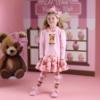 Picture of A Dee Teddy Bear Bakery Meadow Bear Print Mix Dress - Pink Fairy