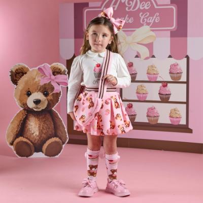Picture of A Dee Teddy Bear Bakery Mabel Bear Print Skirt Set - Snow White