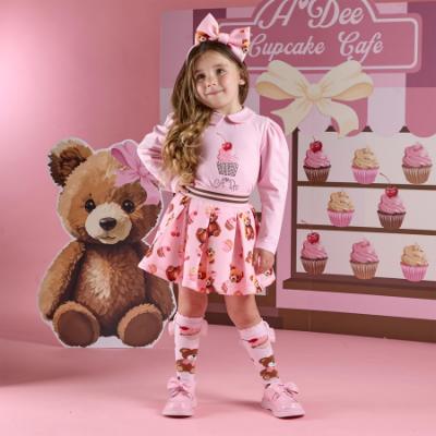 Picture of A Dee Teddy Bear Bakery Mabel Bear Print Skirt Set - Pink Fairy