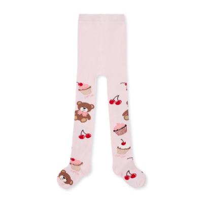 Picture of A Dee Teddy Bear Bakery Macie Bear Print Tights - Pink Fairy