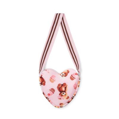 Picture of A Dee Teddy Bear Bakery Louise Bear Print Heart Handbag - Pink Fairy