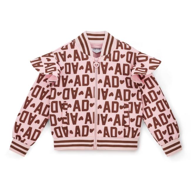 Picture of A Dee Initial Icon Melody Initial Print Bomber - Chocolate Brown